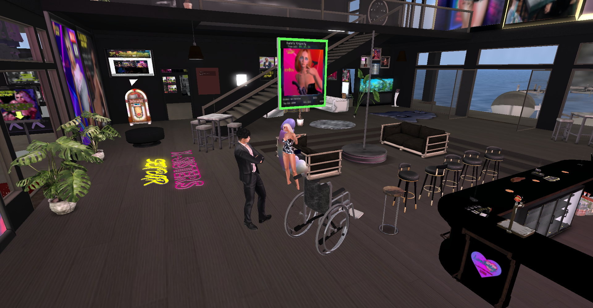 X-sisters sex bar in Second Life